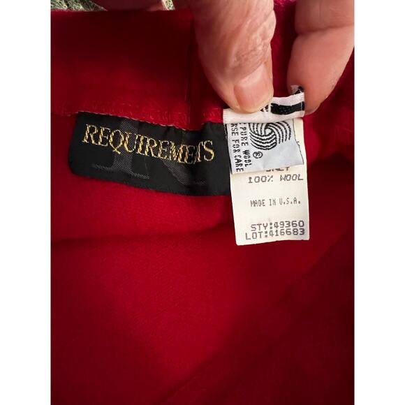 Vintage Requirements red wool maxi skirt a-line academia preppy Holiday party 14 - Picture 4 of 12